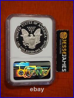 1986 S Proof Silver Eagle Ngc Pf70 Ultra Cameo Miles Standish Signed Flag Label