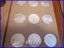 1986 thru 2017 Complete Set Silver Eagles 32 Coins In Album 7181 BU+