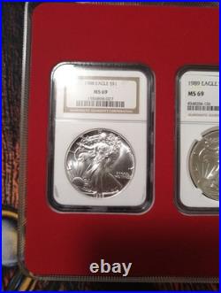 1987 1988 1989 Set of 3 American Eagle MS69 NGC 1987 1988 1989 Set of 3 American Eagle MS69 NGC
