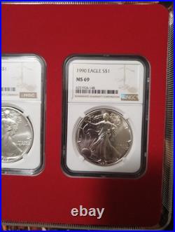 1987 1988 1989 Set of 3 American Eagle MS69 NGC 1987 1988 1989 Set of 3 American Eagle MS69 NGC