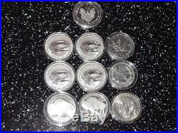 1987 1oz Silver Liberty Eagle (proof) Job lot! Of 10x 1oz silver coins various