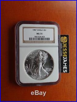 1987 American Silver Eagle Ngc Ms70 Top Pop Beautiful Coin