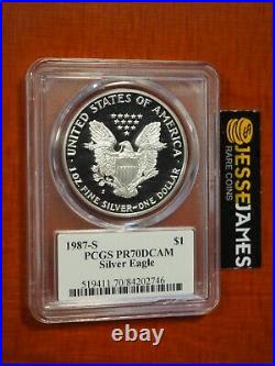 1987 S Proof Silver Eagle Pcgs Pr70 Dcam John Mercanti Signed Bridge Label