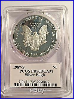 1987-S Silver Eagle PCGS PR70 Mercanti Signature