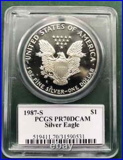 1987-S US Eagle, PCGS PR-70, DCAM signed by John Mercanti, Engraver at US Mint 1987-S US Eagle, PCGS PR-70, DCAM signed by John Mercanti, Engraver at US Mint