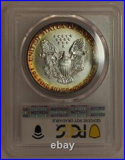1989 $1 Rainbow Toned Silver Eagle ASE PCGS Genuine Unc Quest Color? LH657