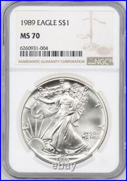 1989 Philadelphia Silver Eagle $1 Dollar NGC MS 70
