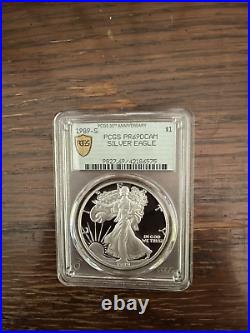 1989 S Proof Silver Eagle Pcgs Pr69 Dcam With All Ogp