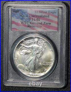 1989 Silver Eagle Wtc 9-11 Ground Zero Recovery Pcgs Gem Unc Je18