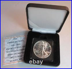 1989 USA American Eagle Silver One Dollar $1 Coin In Quad Capsule Box & Coa