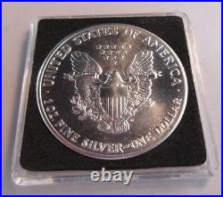 1989 USA American Eagle Silver One Dollar $1 Coin In Quad Capsule Box & Coa