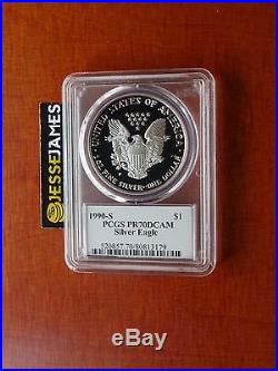 1990 S Proof Silver Eagle Pcgs Pr70 Dcam Very Rare Edmund C. Moy Signed Label