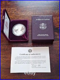 1990 USA $1 American Eagle 1 Oz. 999 Silver Proof Coin