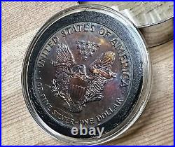1991 Rainbow? Toned 99.9% Silver American Eagle 1 Oz Vintage Collectible Coin