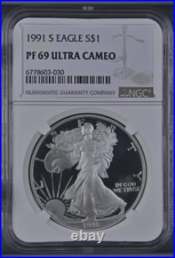 1991 S Proof Silver Eagle Ngc Pf 69