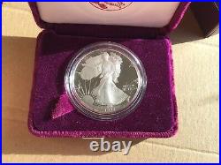 1992-S Proof American Silver Eagle $1 Dollar Coin With Box & COA. 999 PROOF