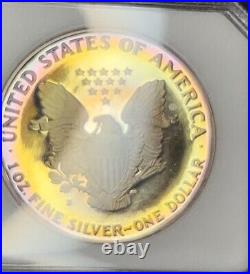 1992-S Silver Eagle Proof PCI Rainbow Toning