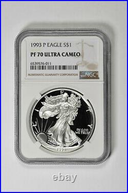 1993 P $1 American Silver Eagle 1oz NGC PF 70 Ultra Cameo