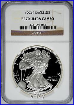 1993-P NGC PF70 Ultra Cameo Proof Silver Eagle