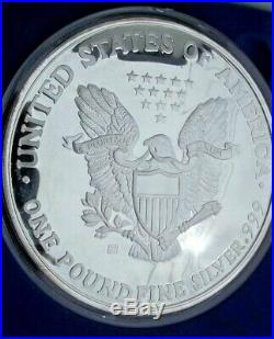 1994 Giant Rare Eagle Proof Coin Over A Pound 17.1 Avdp. 999 Silver Coin Coa