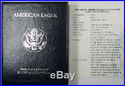 1994-P Proof American Silver Eagle $1 Coin ASE 1 Troy Oz. 999 Fine as Issued