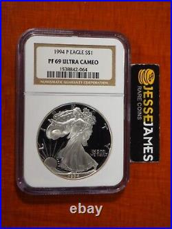 1994 P Proof Silver Eagle Ngc Pf69 Ultra Cameo Classic Brown Label