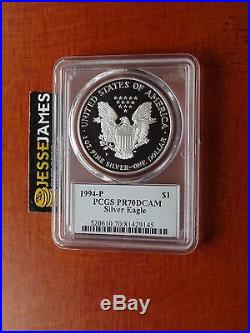 1994 P Proof Silver Eagle Pcgs Pr70 Dcam Rare Edmund C. Moy Signed Flag Label