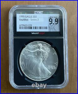 1995 Silver Eagle NGCX Mint State 9.9 NGC MS69 VaultBox Series 2