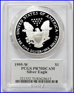 1995 W American Silver Eagle Mercanti Signed Proof Anniversary Pcgs Pf 70 Dcam
