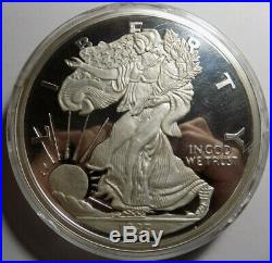 1995-Washington Mint American Eagle design 5 Pound 60 troy oz. 999 silver round