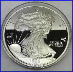 1996 Giant Proof Half Pound Silver Eagle Round 999 8 Troy Oz Washington Mint S/N