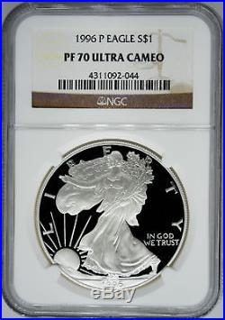 1996-P NGC PF70 Ultra Cameo Proof Silver Eagle