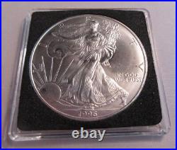 1996 USA American Eagle Silver One Dollar $1 Coin In Quad Capsule Box & Coa