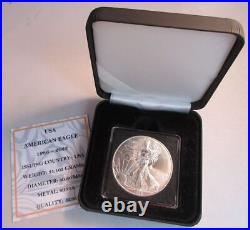 1996 USA American Eagle Silver One Dollar $1 Coin In Quad Capsule Box & Coa