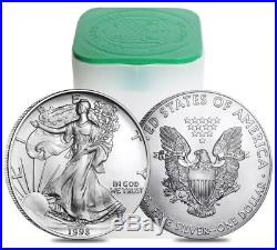1998 1 oz Silver American Eagle Roll Of 20 Brilliant Uncirculated Coins
