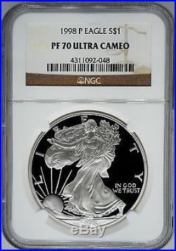 1998-P NGC PF70 Ultra Cameo Proof Silver Eagle