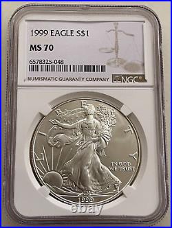 1999 $1 American Silver Eagle NGC MS70
