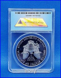 1999 American Silver Eagle Anacs Ms 70 & Pr70 2 Pc Coin Set