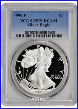 1999-P American Silver Eagle Proof PCGS PR70 DCAM