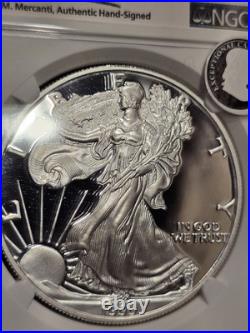1999 P EAGLE S$1 NGC PF 70 ULTRA CAMEO Mercanti Signed Art Label FROSTY & NICE