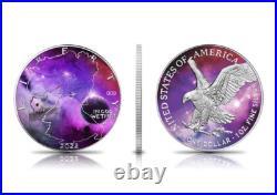 1 $ Dollar Glowing Galaxy Edition IV American Silver Eagle USA 1 Oz Silver 2022