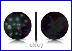 1 $ Dollar Glowing Galaxy Edition IV American Silver Eagle USA 1 Oz Silver 2022