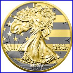 1 $ Dollar Golden Ring Edition American Silver Eagle USA 1 Oz Silver 2024