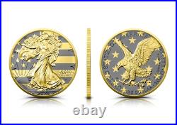 $1 Dollar Golden Ring Edition American Silver Eagle USA 1 oz Silver 2024