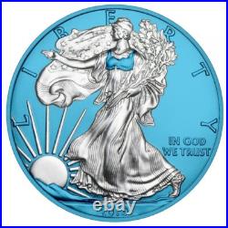 1 $ Dollar Space Blue Edition American Silver Eagle USA 1 Oz Silver 2019