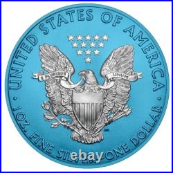 1 $ Dollar Space Blue Edition American Silver Eagle USA 1 Oz Silver 2019