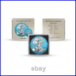 1 $ Dollar Space Blue Edition American Silver Eagle USA 1 Oz Silver 2019