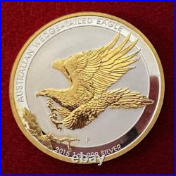 1 Troy OZ. 9999 Silver 2015 Australian Wedge-Tailed Eagle with 24K Gilding by SFS 1 Troy OZ. 9999 Silver 2015 Australian Wedge-Tailed Eagle with 24K Gilding by SFS