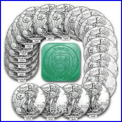 1 oz American Silver Eagles $1 BU Coins (Random Year) Lot, Tube, Roll of 20