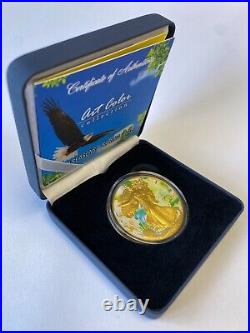 1oz Silver American Eagle Four Seasons Series Spring Colorized & Gold Gilded